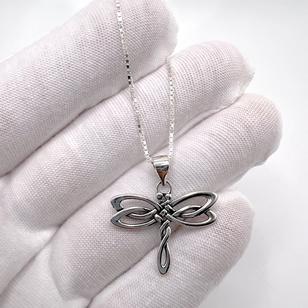 .925 Sterling Silver Dragonfly Necklace